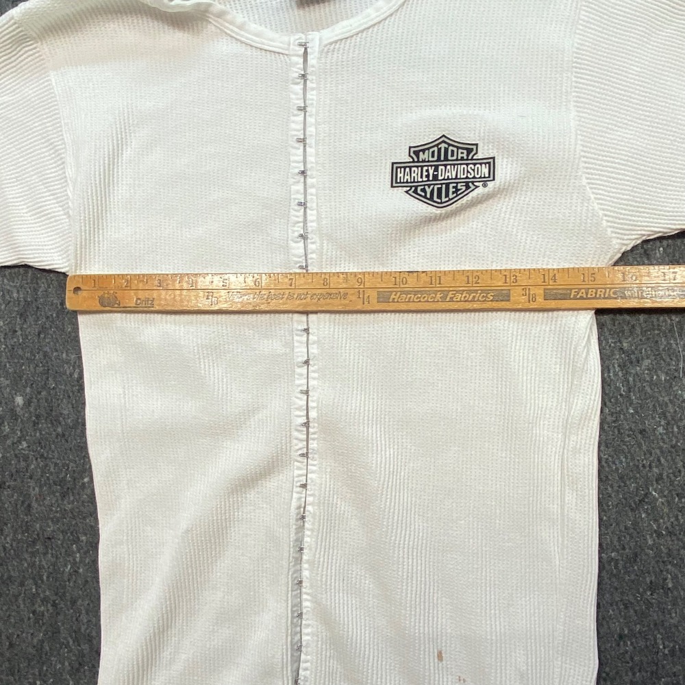 Harley Davidson Hook Eye Thermal Sz L Womens White Biker Grunge Ft Lauderdale FL - Picture 8 of 9